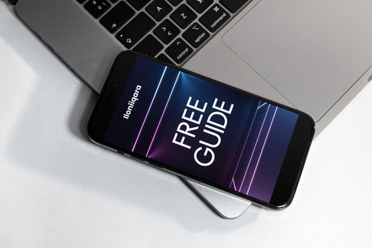 Phone mockup displaying 'Free Guide'