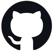 GitHub logo with a black circle and white silhouette of a cat.