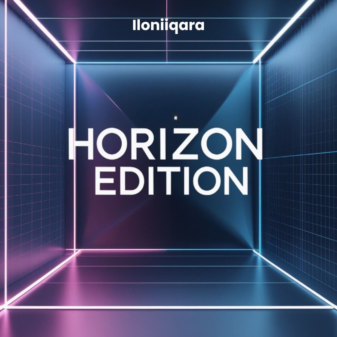 Futuristic guide cover  'Horizon Edition' text and Iloniqara branding